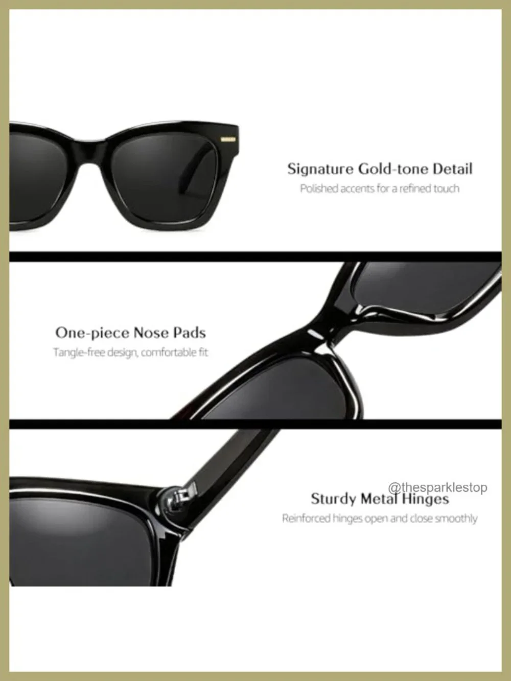 Retro Oversized Square Sunglasses for Women Polarized U400 Protection